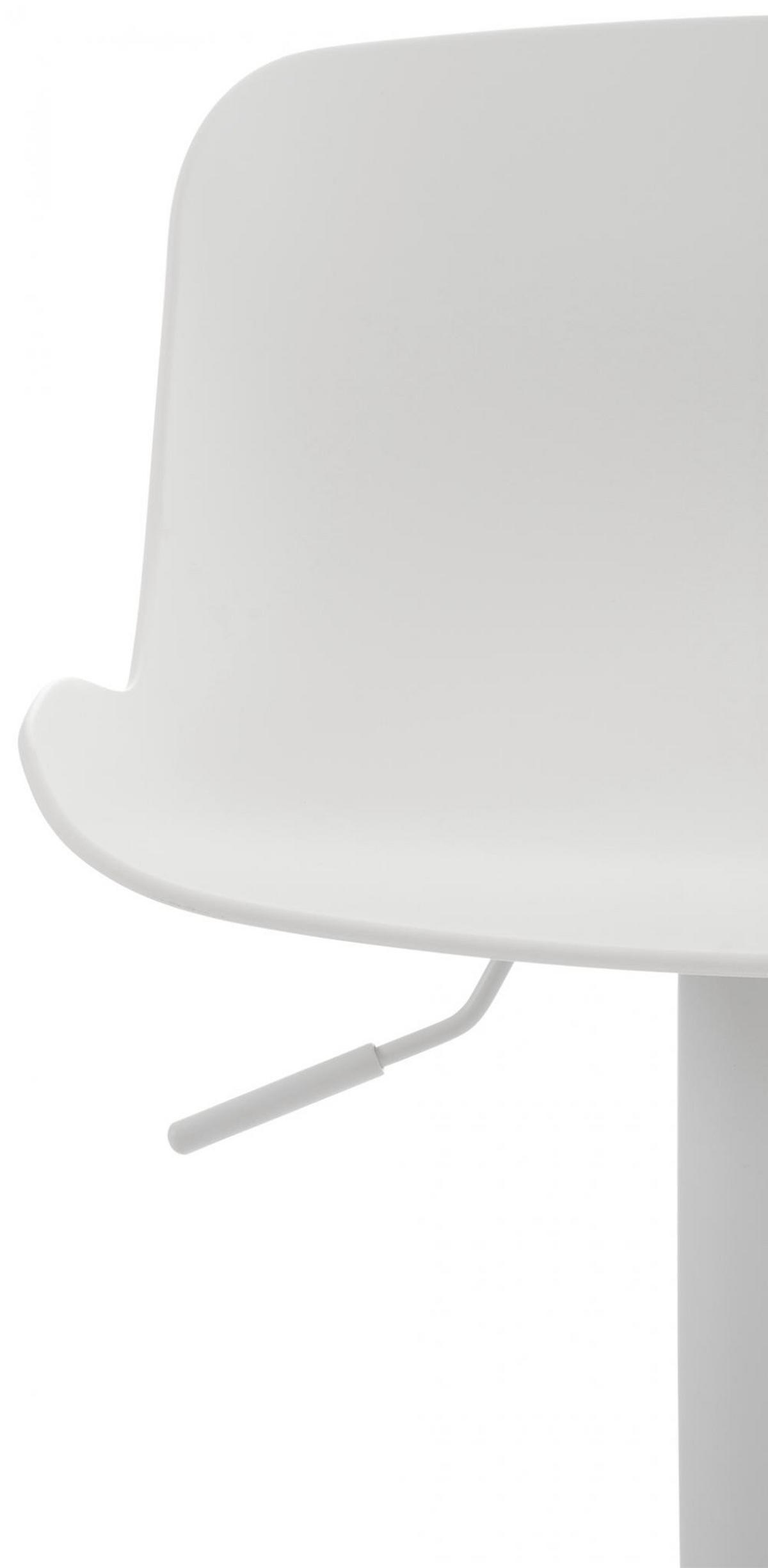 BARHOCKER Kunststoff weiß - Walnussfarben/Weiß, Kunststoff/Metall (44/81/44cm) - CLP