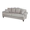 SOFA hellgrau Landhaus, Couch 3,5-Sitzer 230 cm - Hellgrau, Holz/Textil (230/95/100cm) - Furn.Design