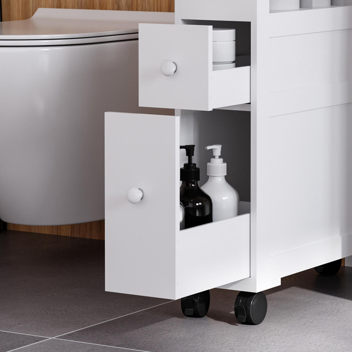 BADSCHRANK Weiß 16/52/71,5 cm - Weiß, Holzwerkstoff (52/71.5/16cm) - PANGIVO