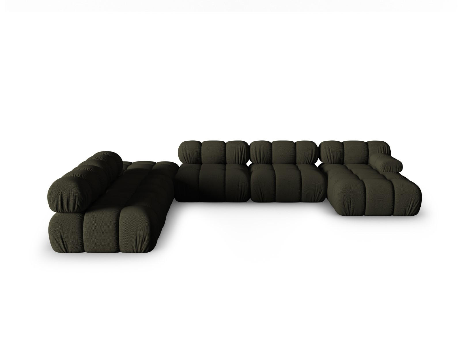 PANORAMASOFA modular links Bellis aus 3D-Stoff Amazonasgrün 7 Sitzplätze - Waldgrün, Textil (282/70/376cm) - Micadoni