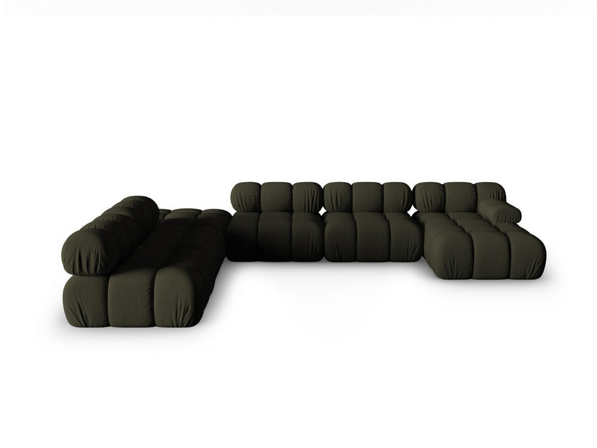 PANORAMASOFA modular links Bellis aus 3D-Stoff Amazonasgrün 7 Sitzplätze - Waldgrün, Textil (282/70/376cm) - Micadoni