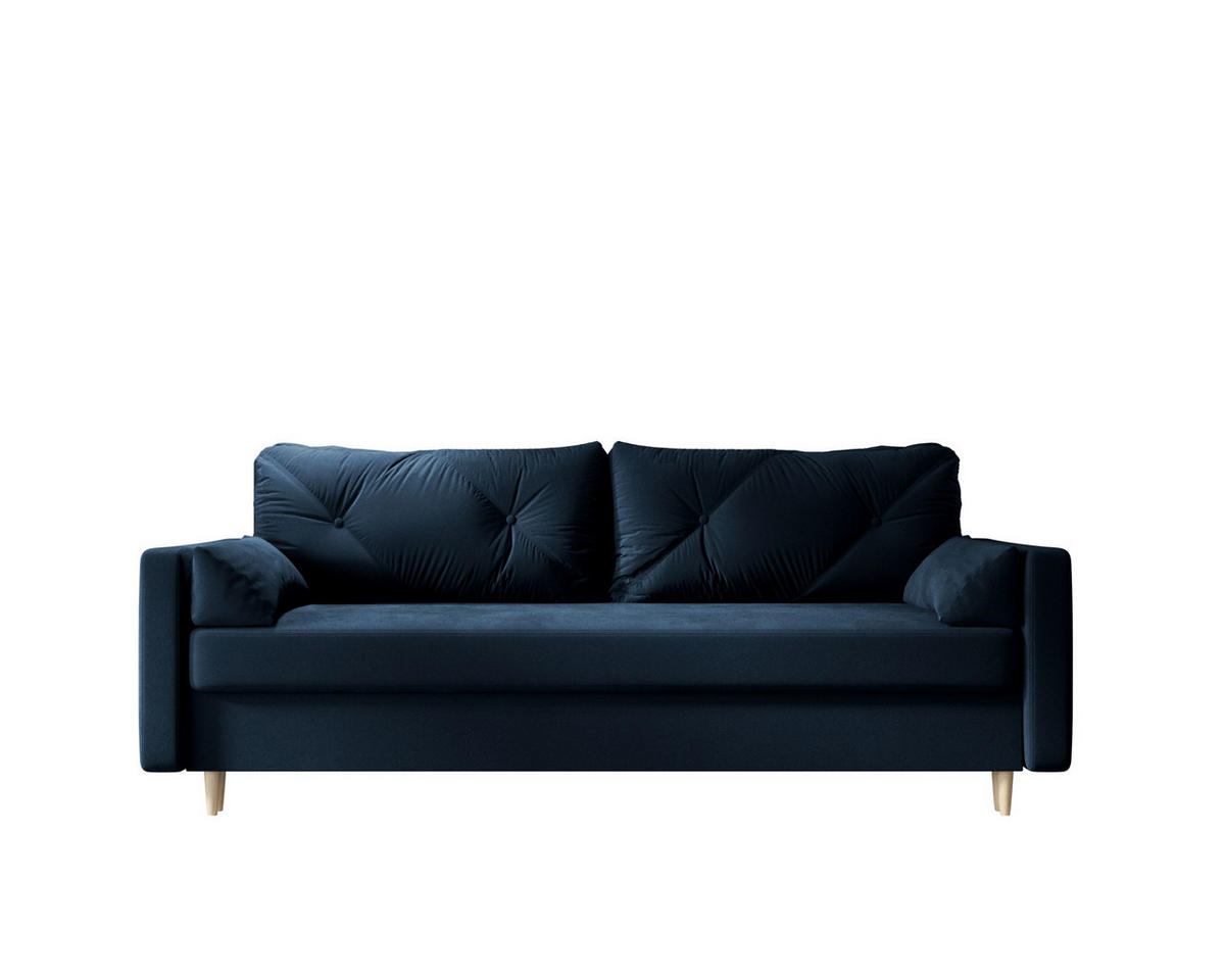 SOFA ASTRA mit Schlaffunktion ITAKA 11 mit Stauraum - Dunkelblau, Textil (90/88/228cm) - Bedante