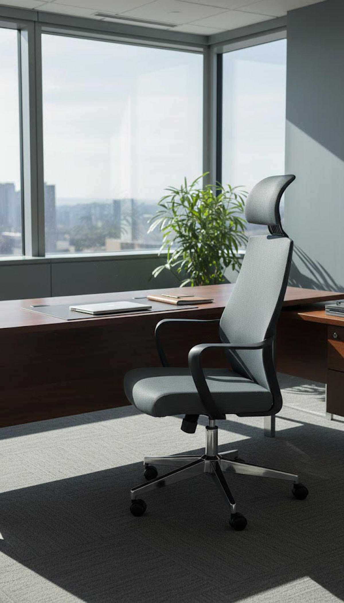 BÜROSTUHL Strix grau - Chromfarben/Grau, Kunststoff/Metall (62.5/128/61cm) - TPFLiving