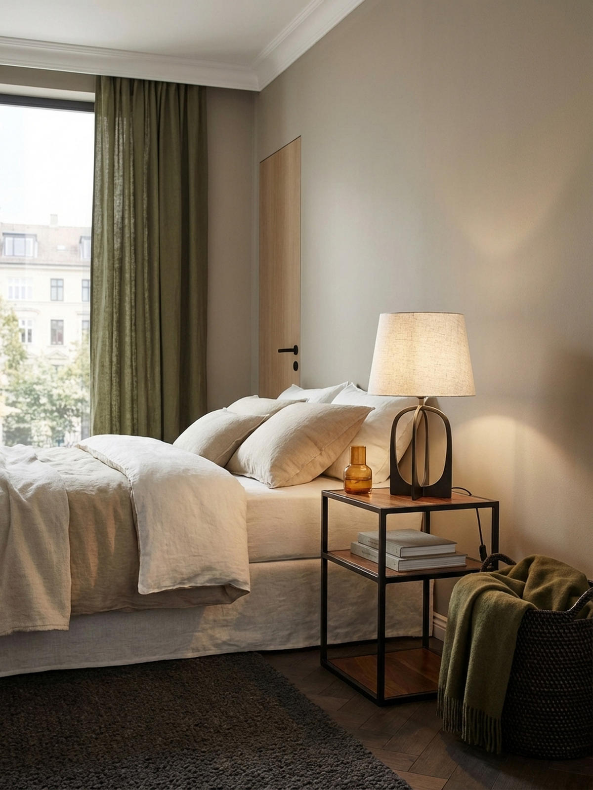 NACHTTISCH – Massivholz, 40x50x35 cm, 3 Ablagen, Industrial-Stil - Schwarz/Braun, Holz/Metall (40/50/35cm) - KADIMA DESIGN