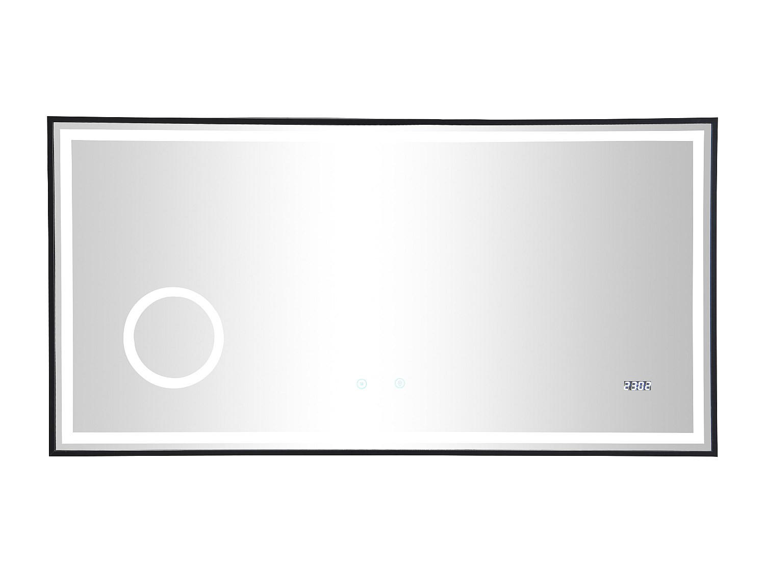 BADSPIEGEL - 120 cm x 4.05 cm - glas - schwarz Aitana - Schwarz, Glas/Metall (120/60/4.05cm) - Vente-Unique