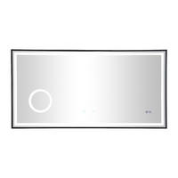 BADSPIEGEL - 120 cm x 4.05 cm - glas - schwarz Aitana - Schwarz, Glas/Metall (120/60/4.05cm) - Vente-Unique