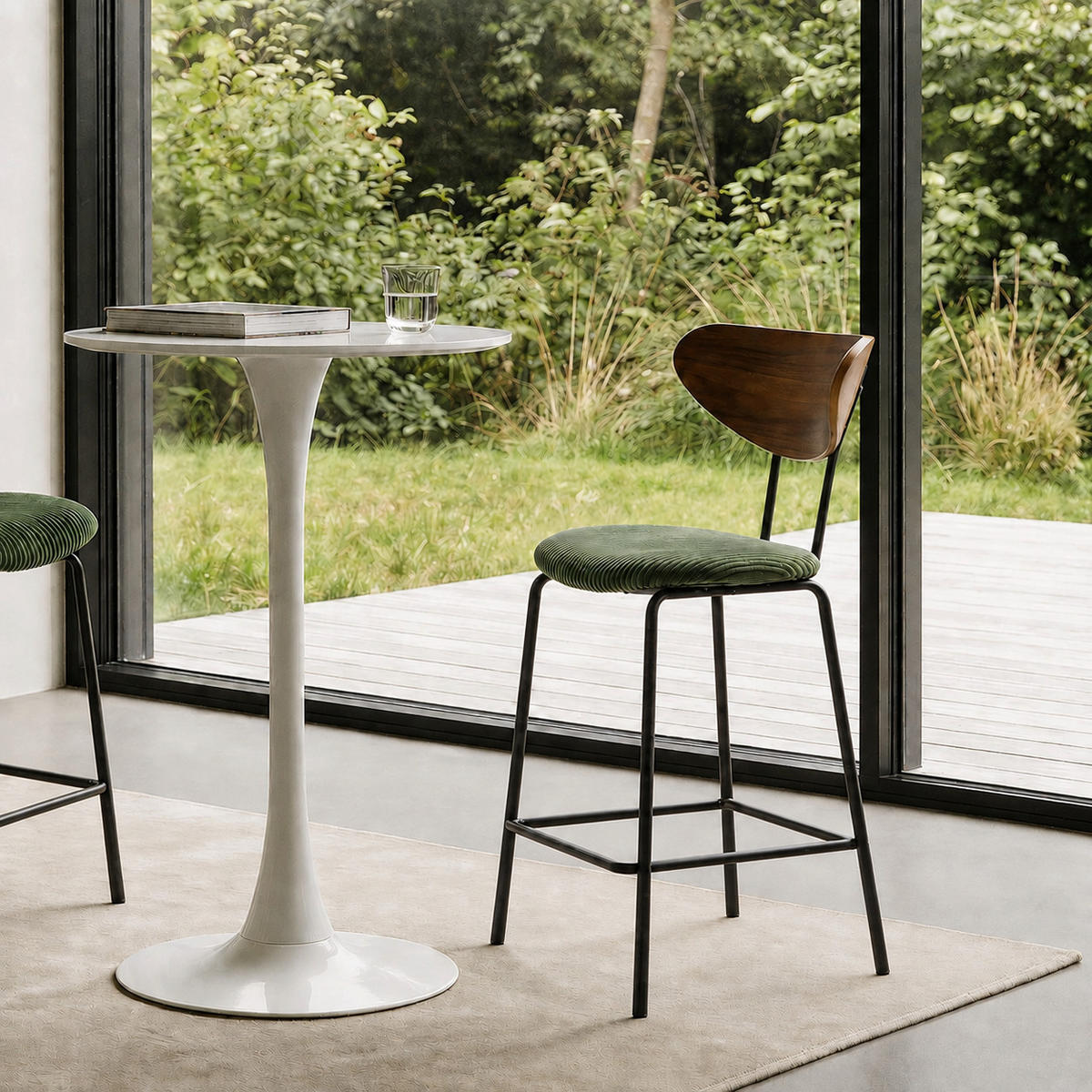BARHOCKER 2er-Set Stoff Grün - Grün, Textil (50/94/59cm) - Nordlys