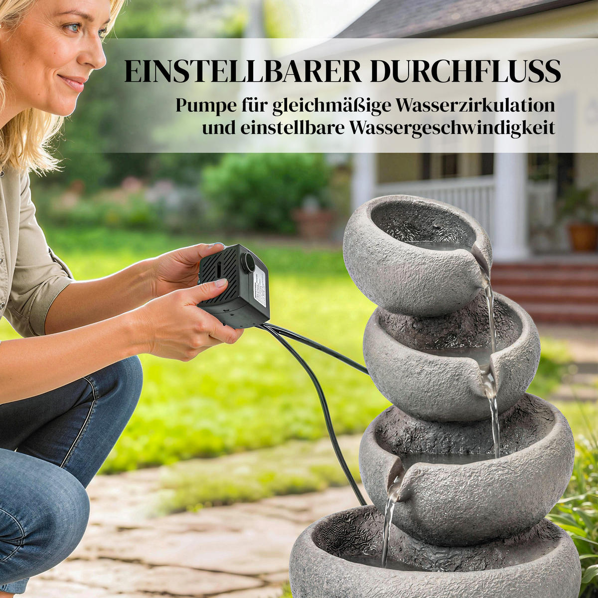 GARTENBRUNNEN Kunstharz Mehrfarbig - Multicolor, Kunststoff (35/32/50cm) - Outsunny