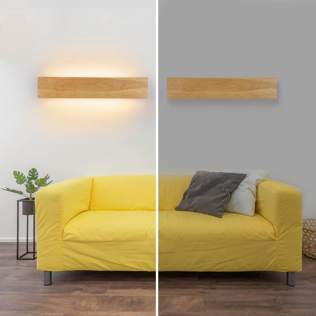 LED WANDLEUCHTE Edel - Braun, Holzwerkstoff (8/3/52cm) - Nettlife