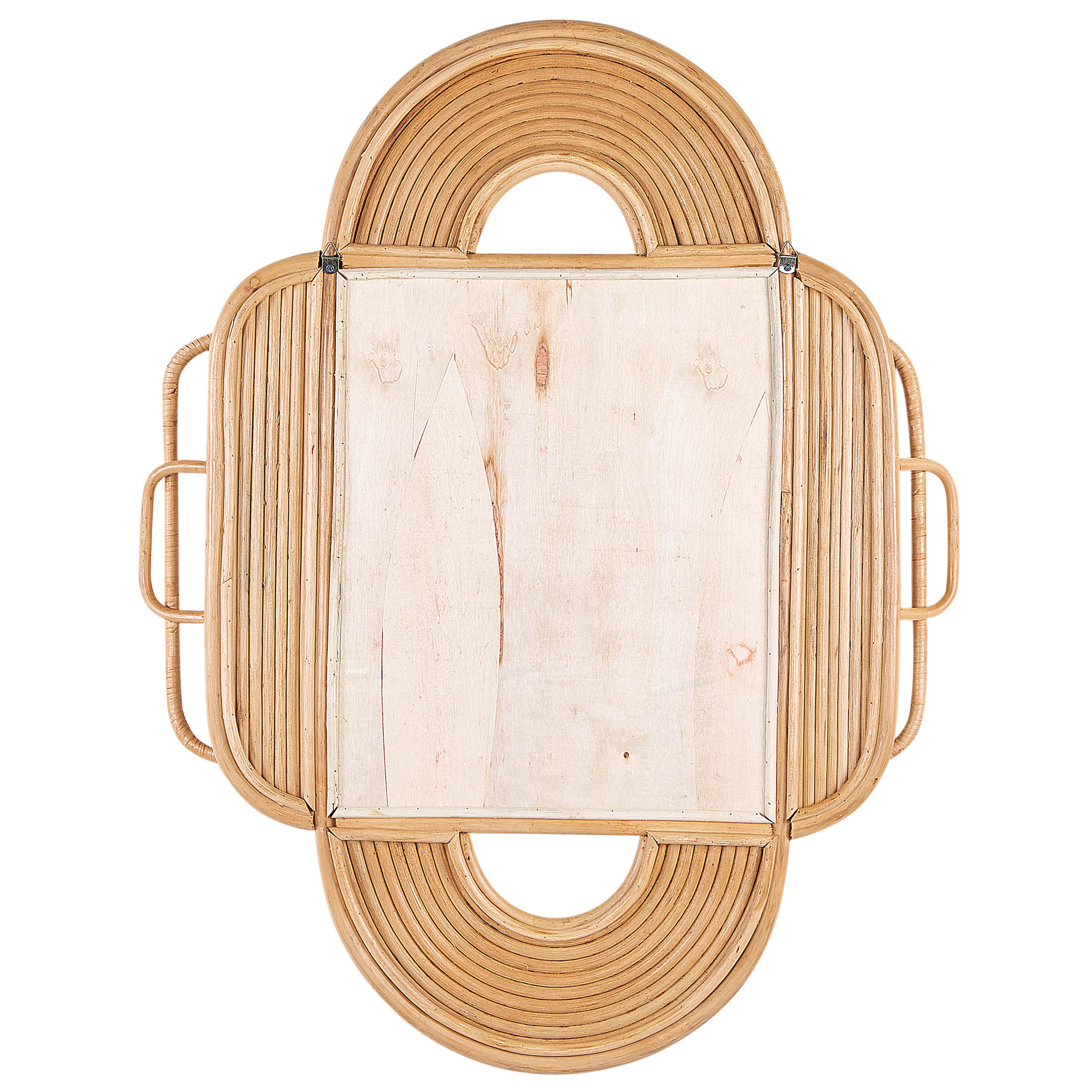 WANDSPIEGEL Rattan naturfarben 70/90 cm Alcorn - Beige/Naturfarben, Naturmaterialien (70/90/5cm) - Beliani