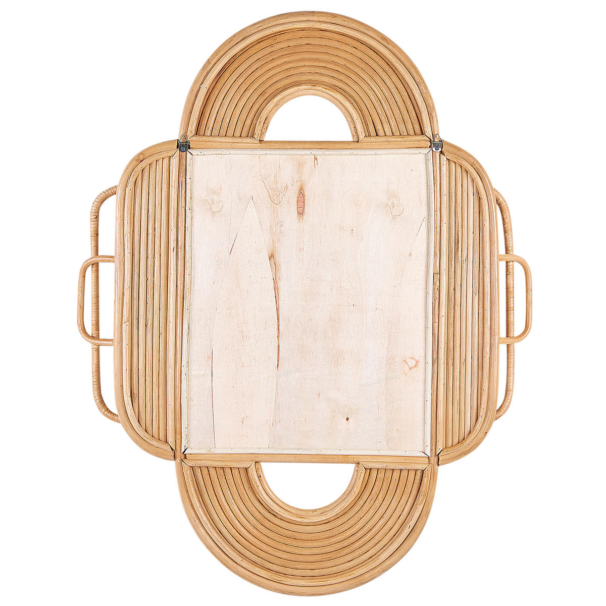 WANDSPIEGEL Rattan naturfarben 70/90 cm Alcorn - Beige/Naturfarben, Naturmaterialen (70/90/5cm) - Beliani
