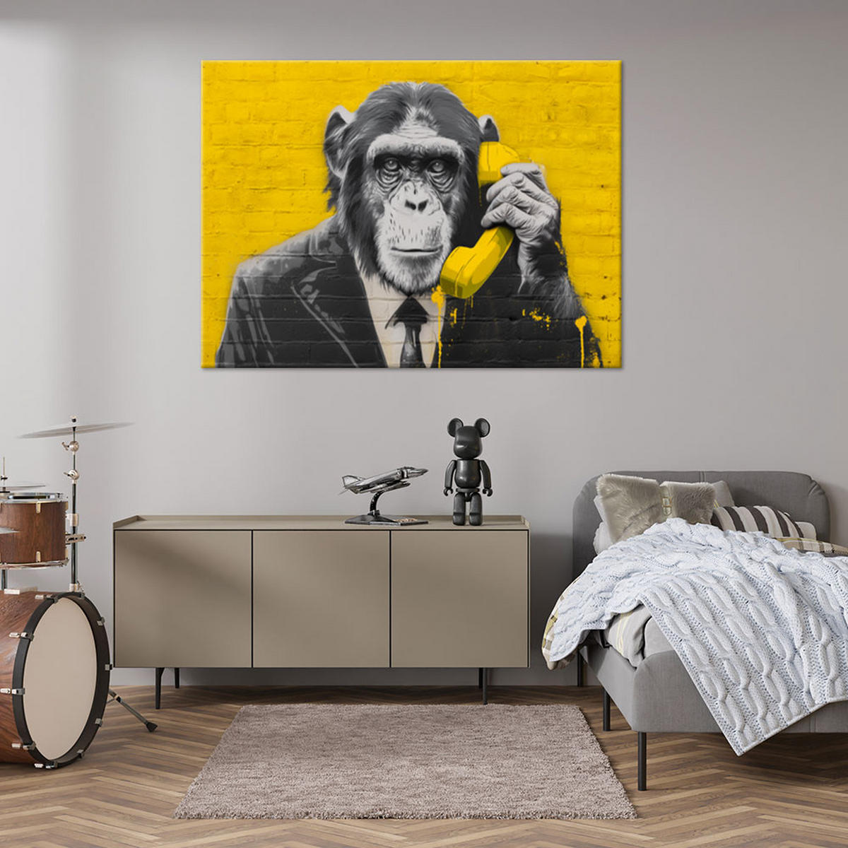 LEINWANDBILD Tiere 120x80cm - Gelb, Textil (120/80cm) - Feeby