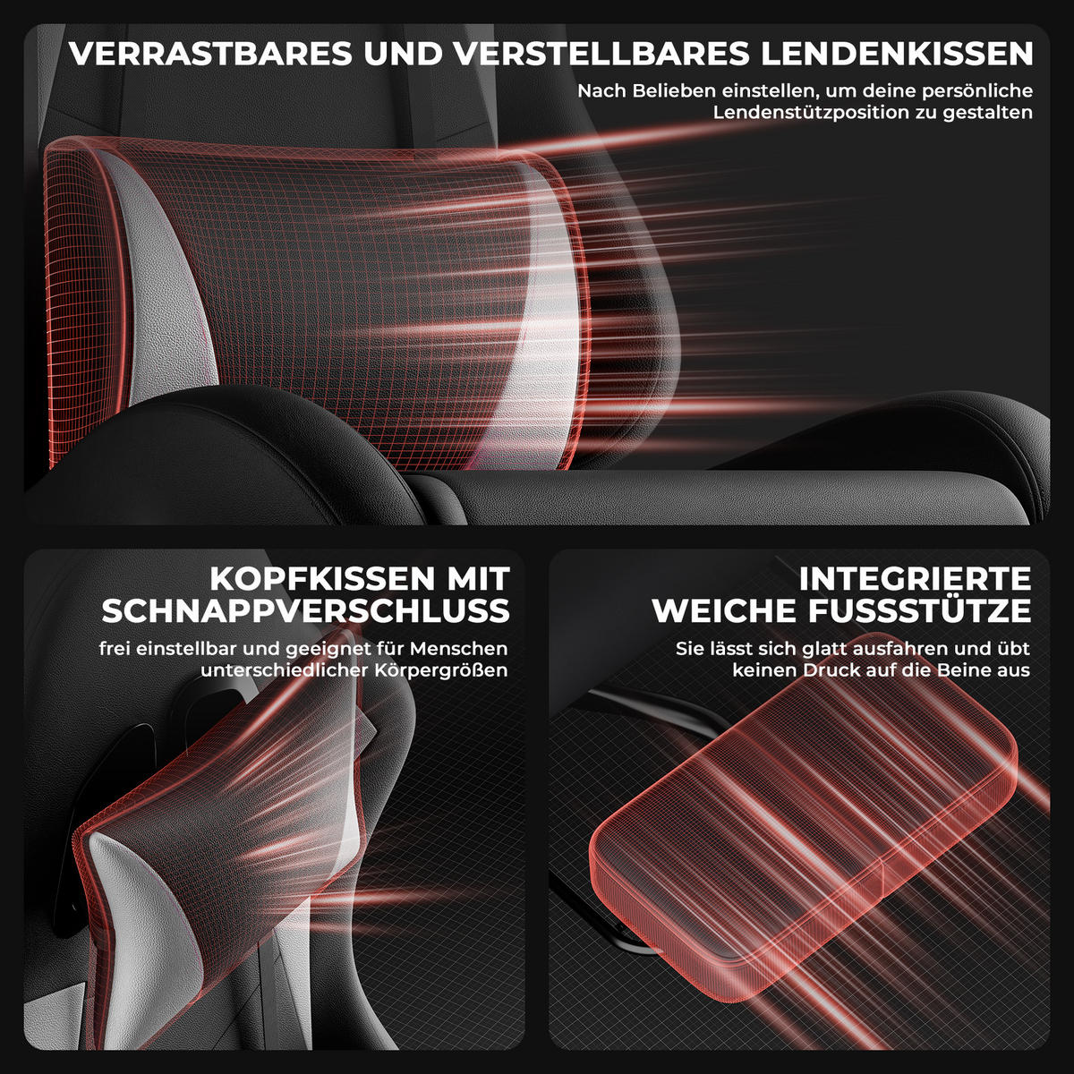 STUHL mit Kissen ergonomisch Mehrfarbig 63x58.5x120.5 cm Kunststoff - Multicolor, Kunststoff (63/120.5/58.5cm) - SONNENH