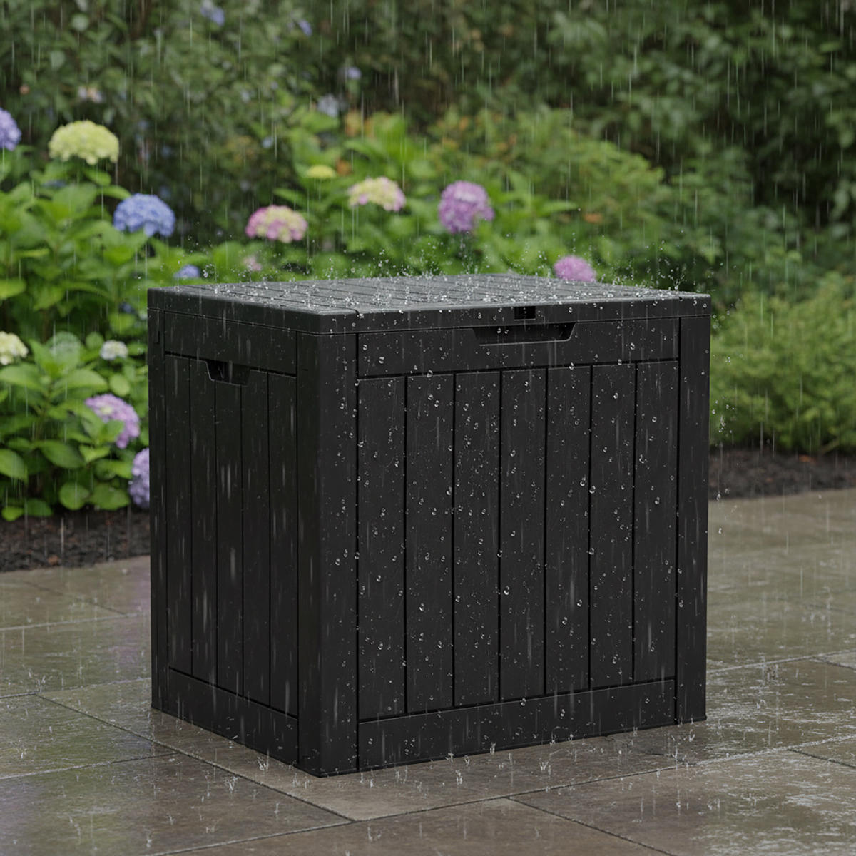 ZÁHRADBOX - čierna, plast (56/53/43cm) - Relaxdays