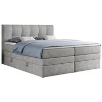 BOXSPRINGBETT ALVIN KING 180/200 Hellgrau Struktur - H3 - Hellgrau, Holz/Textil (180/200cm) - MKS