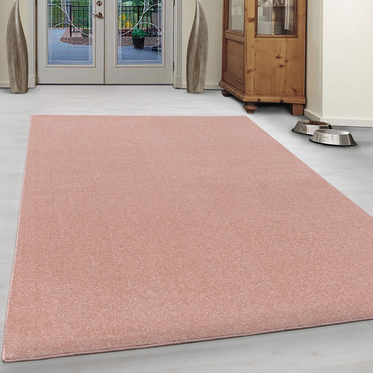 TEPPICH Kurzflor Uni Polypropylen Wohnzimmer Rosa Läufer 80x150 - Rosa, Textil (80/150cm) - KADIMA DESIGN