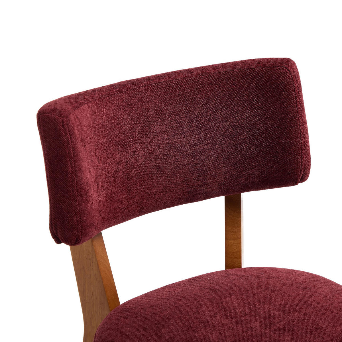 STÜHLE 2er-Set Esszimmerstuhl,Massivholz,Leinenstoff,Rotwein - Rot, Textil (47/77/54.5cm) - LVHOM