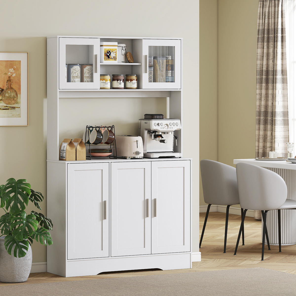 KÜCHENSCHRANK Weiß, 108/35/180 cm - Weiß, Holzwerkstoff (108/180/35cm) - PANGIVO
