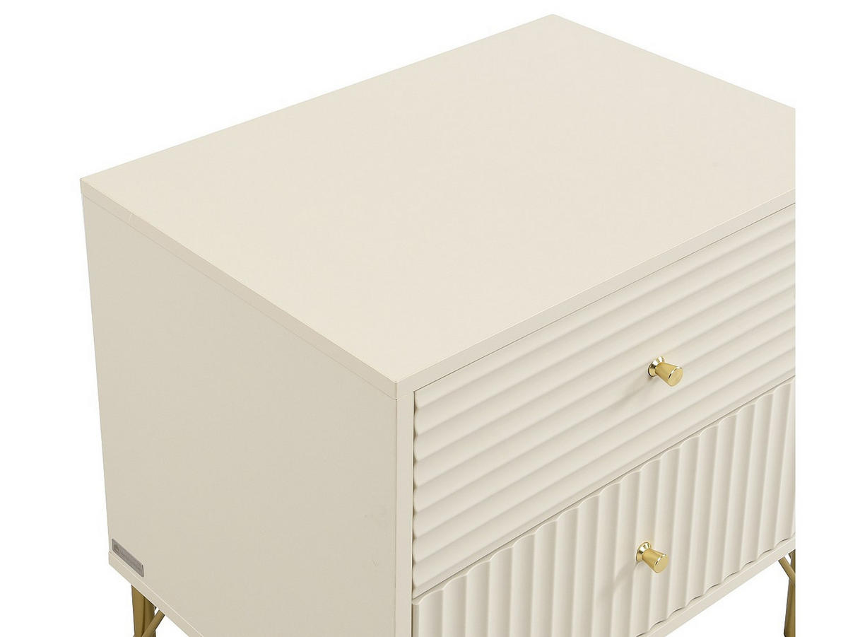 NACHTTISCH - 55 x 40 - holz - beige Loureo - Beige, Holz (55/58/40cm) - Vente-Unique