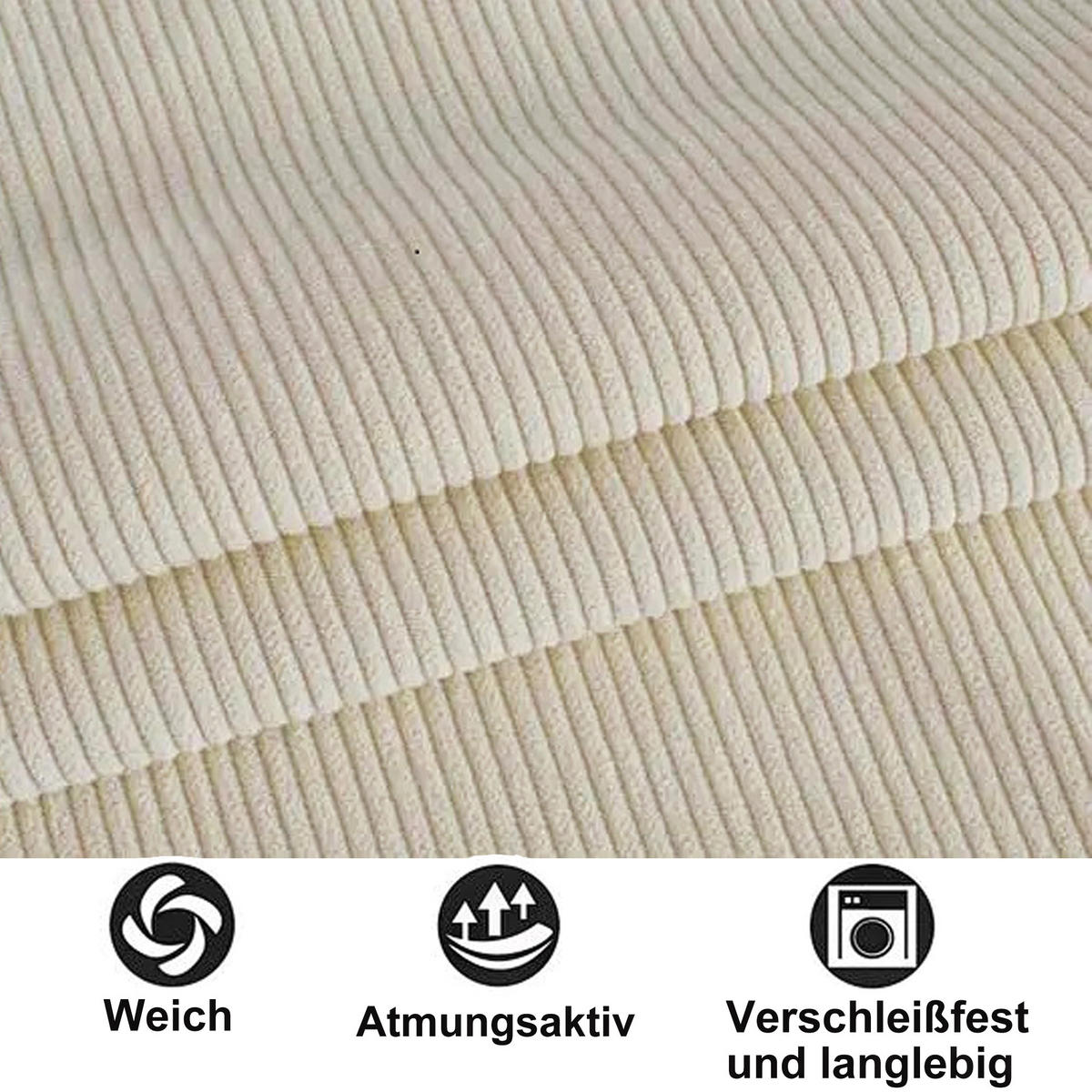 SCHLAFSOFA 90/200 cm in Beige Samt mit 2 Schubladen - Beige, Holzwerkstoff/Textil (90/200cm) - WISHDOR