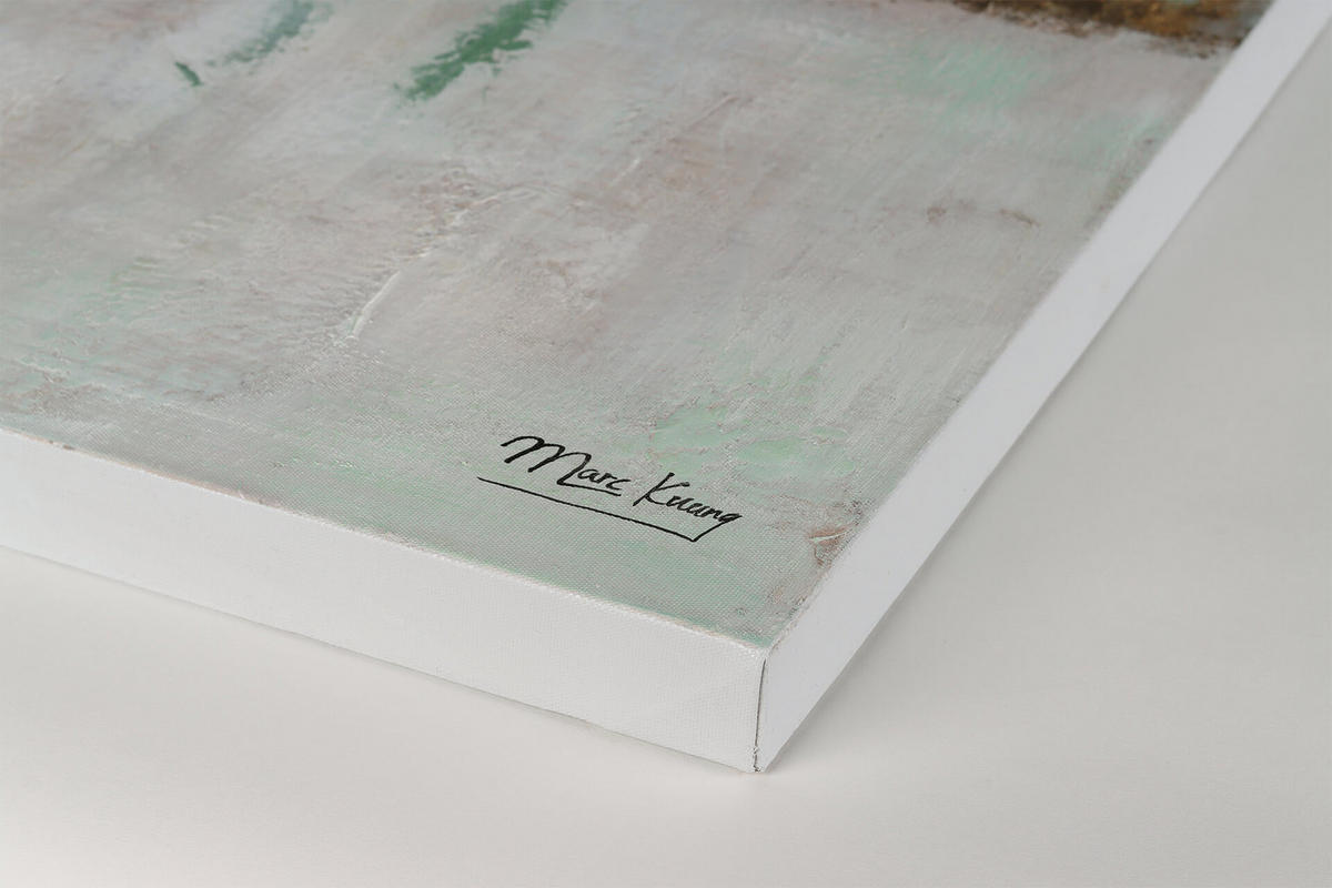 ÖLGEMÄLDE 120/80 cm - Grün, Holz/Textil (120/80cm) - KUNSTLOFT