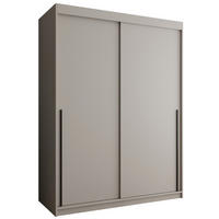 SCHIEBETÜRENSCHRANK 150 cm Breite Kaschmir mit schwarzem Griff - Kaschmir/Schwarz, Holzwerkstoff (150/200/62cm) - Home Collective