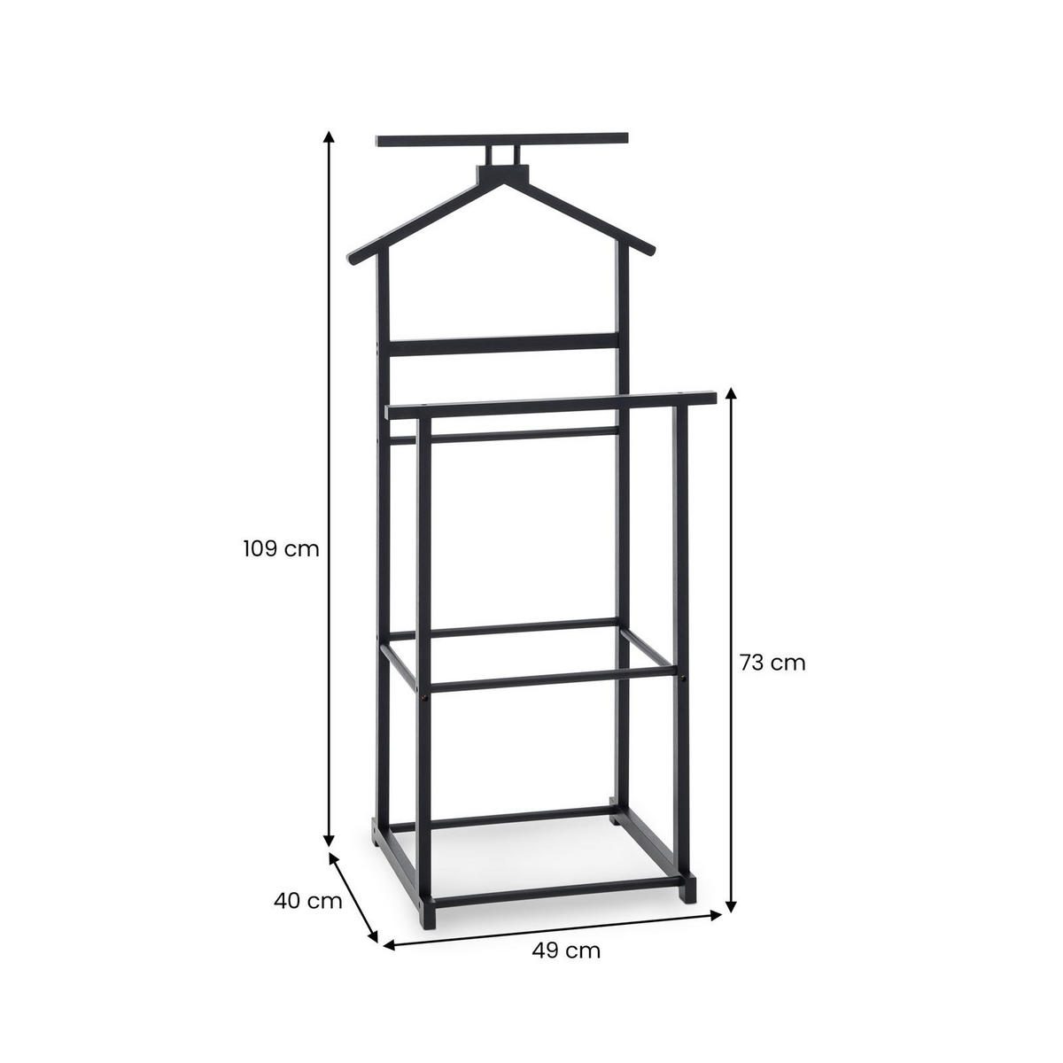 HERRENDIENER KANNA - Schwarz, Holz (49/109/40cm) - IDIMEX