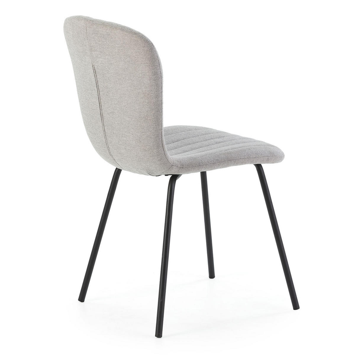 STUHL 4er-Set Lucky hellgrauer Stoff - Hellgrau, Textil/Metall (46/85/57cm) - VS Venta-stock