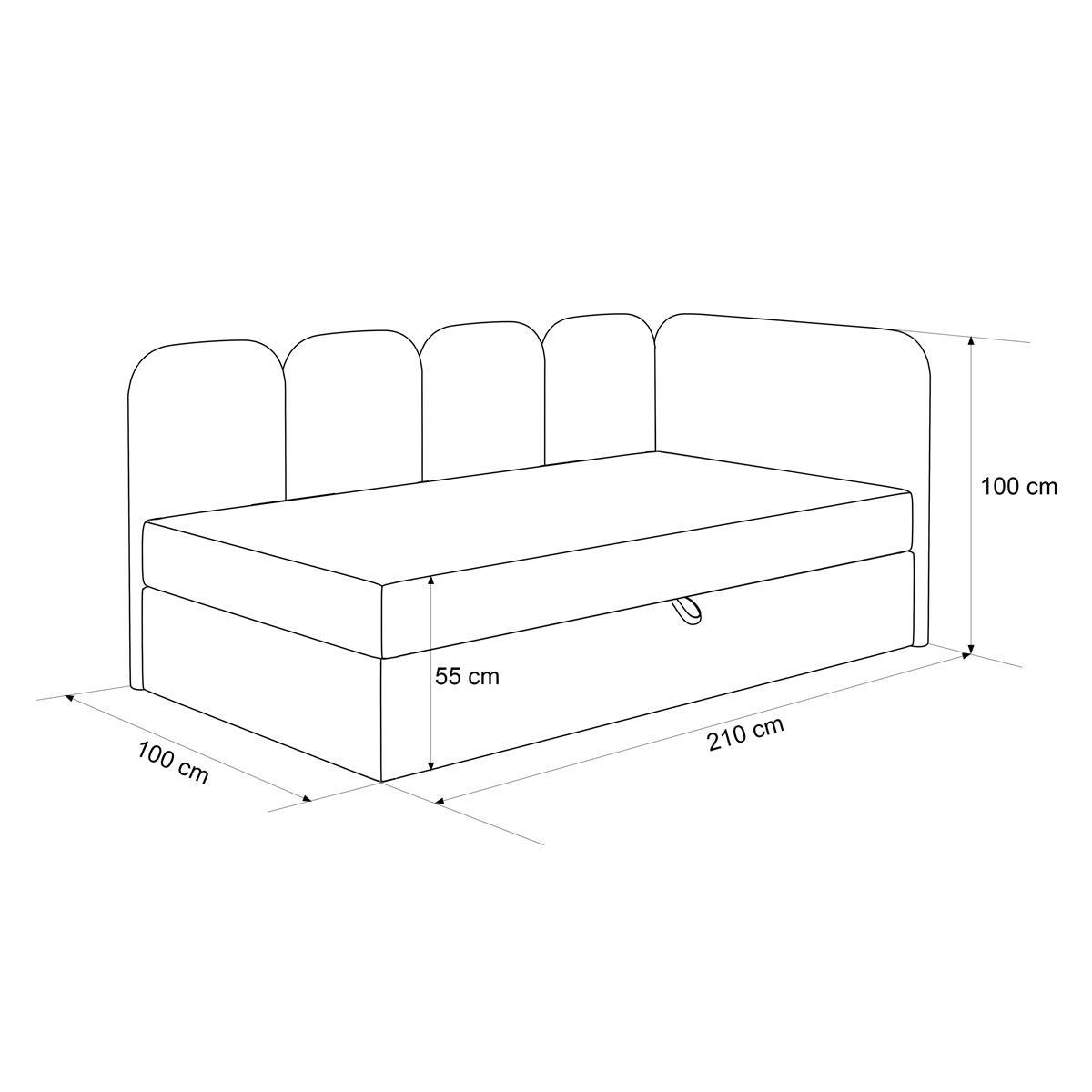 KINDERBETT mit Bettkasten DREAMY grau 100x200 - Grau, Holzwerkstoff - Compleo24