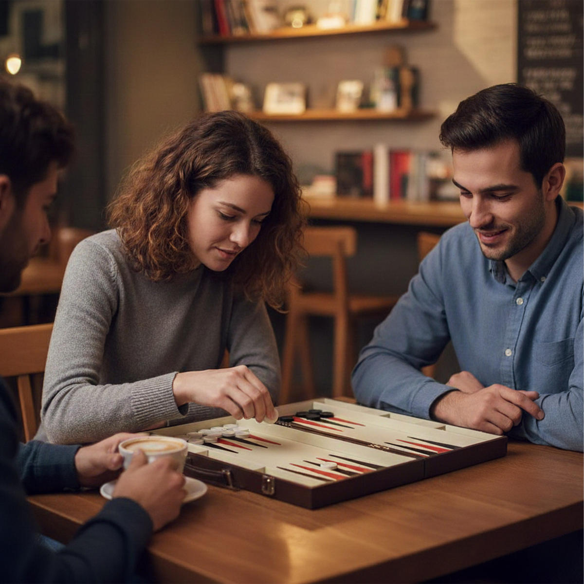 BACKGAMMON-KOFFER - Braun, Holzwerkstoff/Kunststoff (36/23.5cm) - Relaxdays