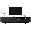 TV-SCHRANK 200x40cm Modern abstrakte Linien Stauraum Schwarz bis 90 Zoll - Schwarz, Holz (52.07/12.19/115.06cm) - FLIEKS