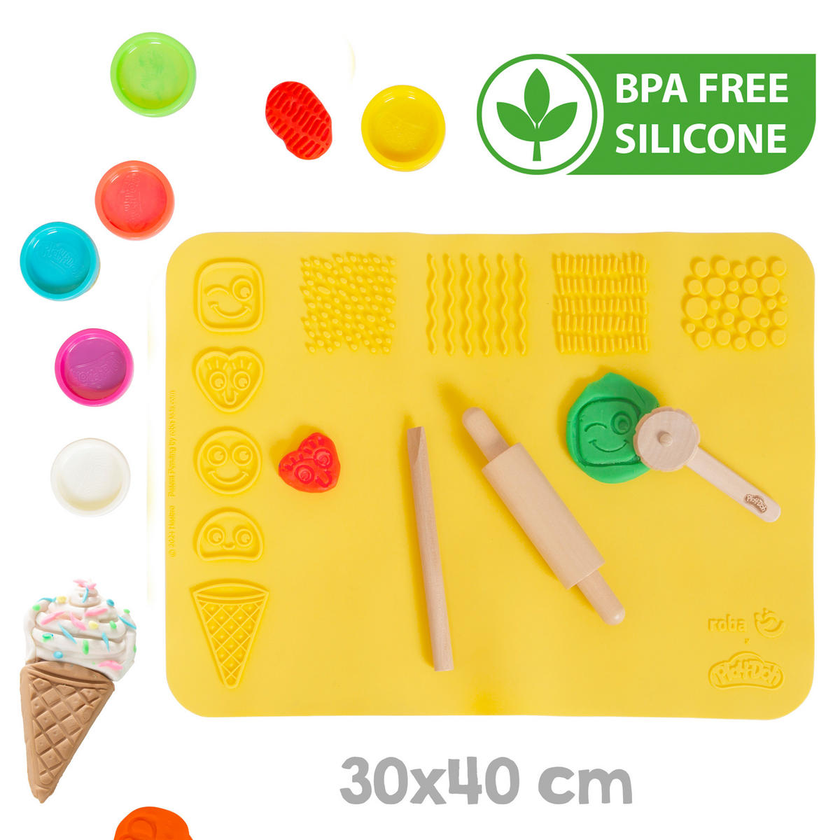 SCHULPULT MIT STUHL roba x Play-Doh - Weiß, Holzwerkstoff (55/58/49cm) - Roba