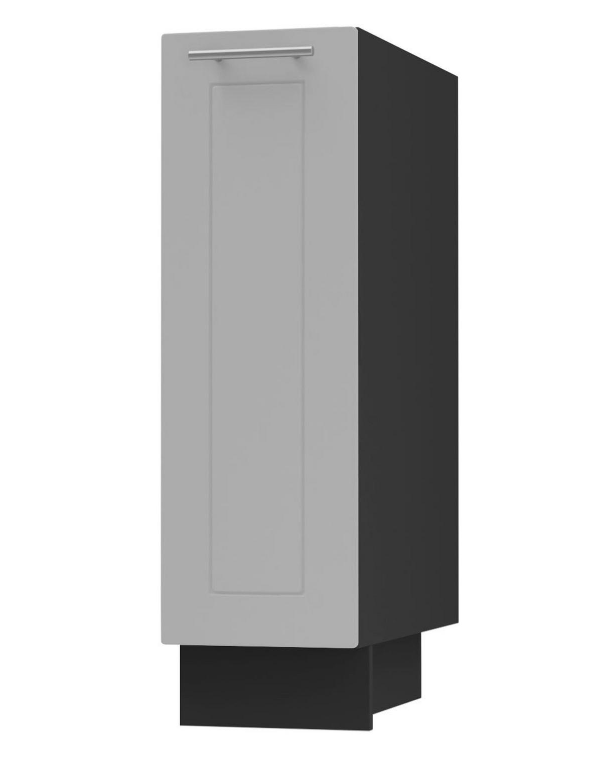 UNTERSCHRANK Bari D1D/20 Schwarz / RAL 7040 fenstergrau 20 / 50 / 82cm - Schwarz/Grau, Holz/Holzwerkstoff (20/82/50cm) - Feldmann-Wohnen
