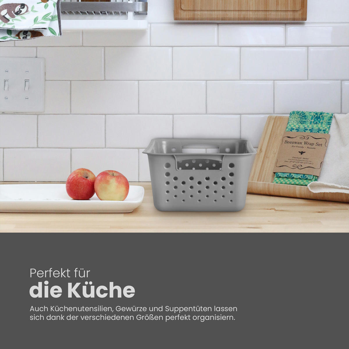 AUFBEWAHRUNGSKORB Anthrazit 44x30x17 cm - 4er-Pack - Anthrazit, Kunststoff (30/17/44cm) - ProHome