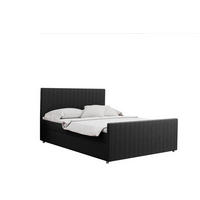 BOXBETT mit Bettkasten Matratze Topper LATINO stoff Velvet 160x200 cm Dunkelgrau H2-Pocket - Dunkelgrau, Holz/Holzwerkstoff (160/200cm) - Kaiser Möbel