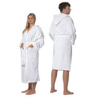BADEMANTEL, L, 50% Polyester, 50% Baumwolle, Weiß - Weiß, Textil (Lnull) - Zollner