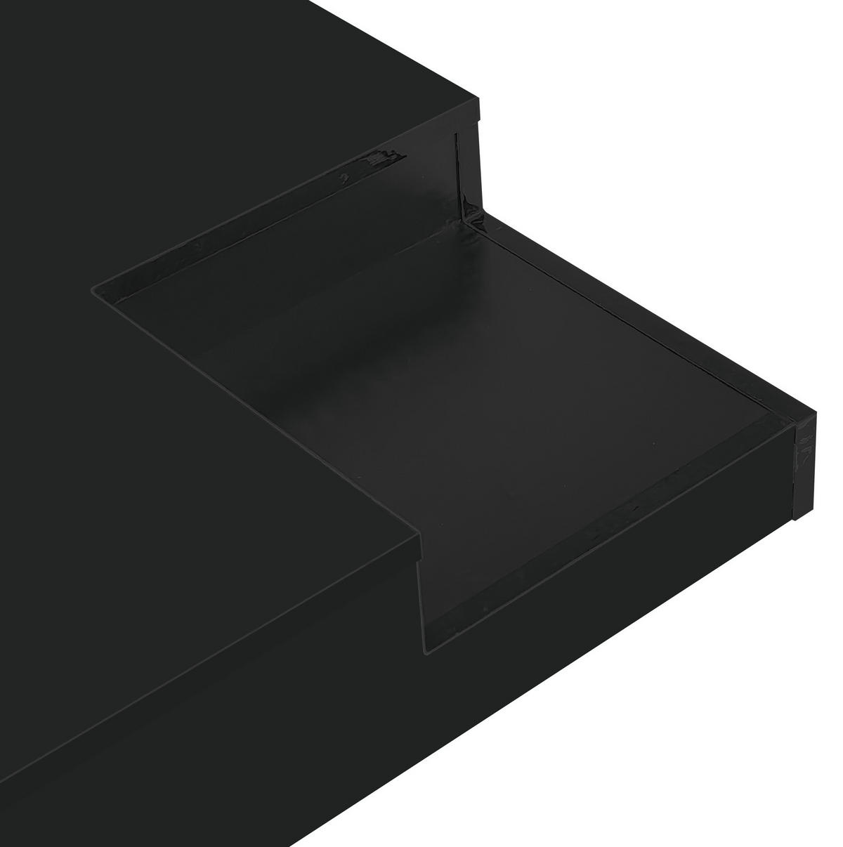 COUCHTISCH aus Spanplatte 72x72x30 cm Schwarz/Weiß mit LED-Beleuchtung und abnehmbarer Aufbewahrungsbox - Schwarz, Holzwerkstoff (72/72/30cm) - IVMEU