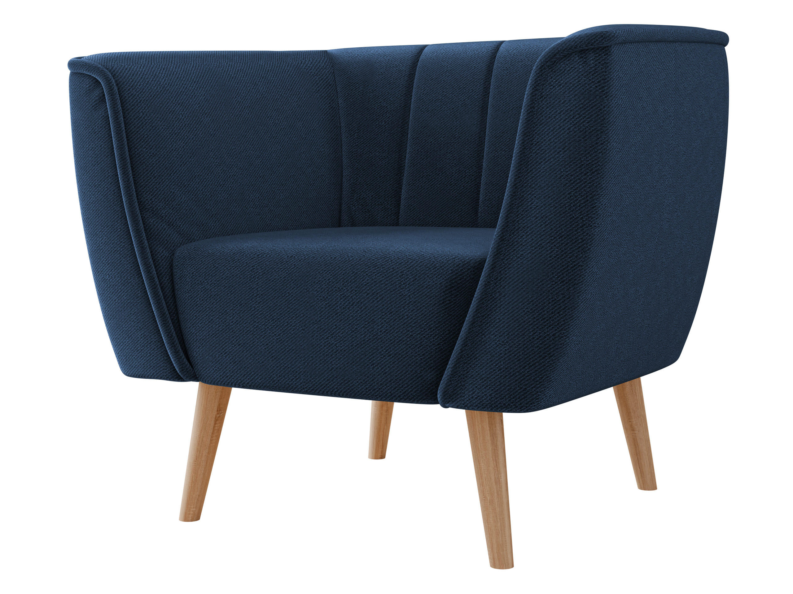 SESSEL Pas 1 - Naturfarben/Dunkelblau, Holz/Textil (82/75/74cm) - MIRJAN24