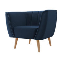 SESSEL Pas 1 - Naturfarben/Dunkelblau, Holz/Textil (82/75/74cm) - MIRJAN24