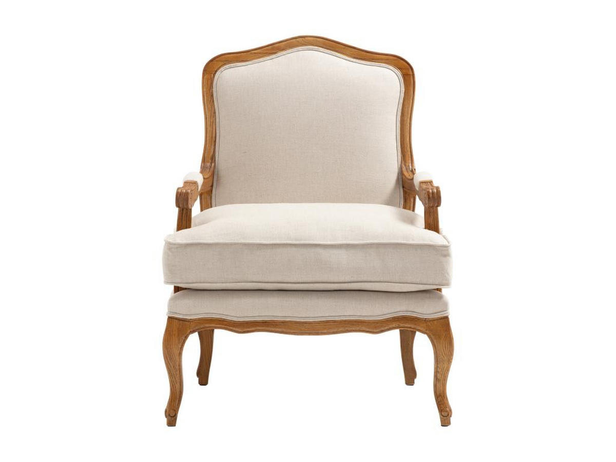 SESSEL Barock - Leinen - Beige - MAHAUX - Beige, Textil (67/96/73cm) - Vente-Unique
