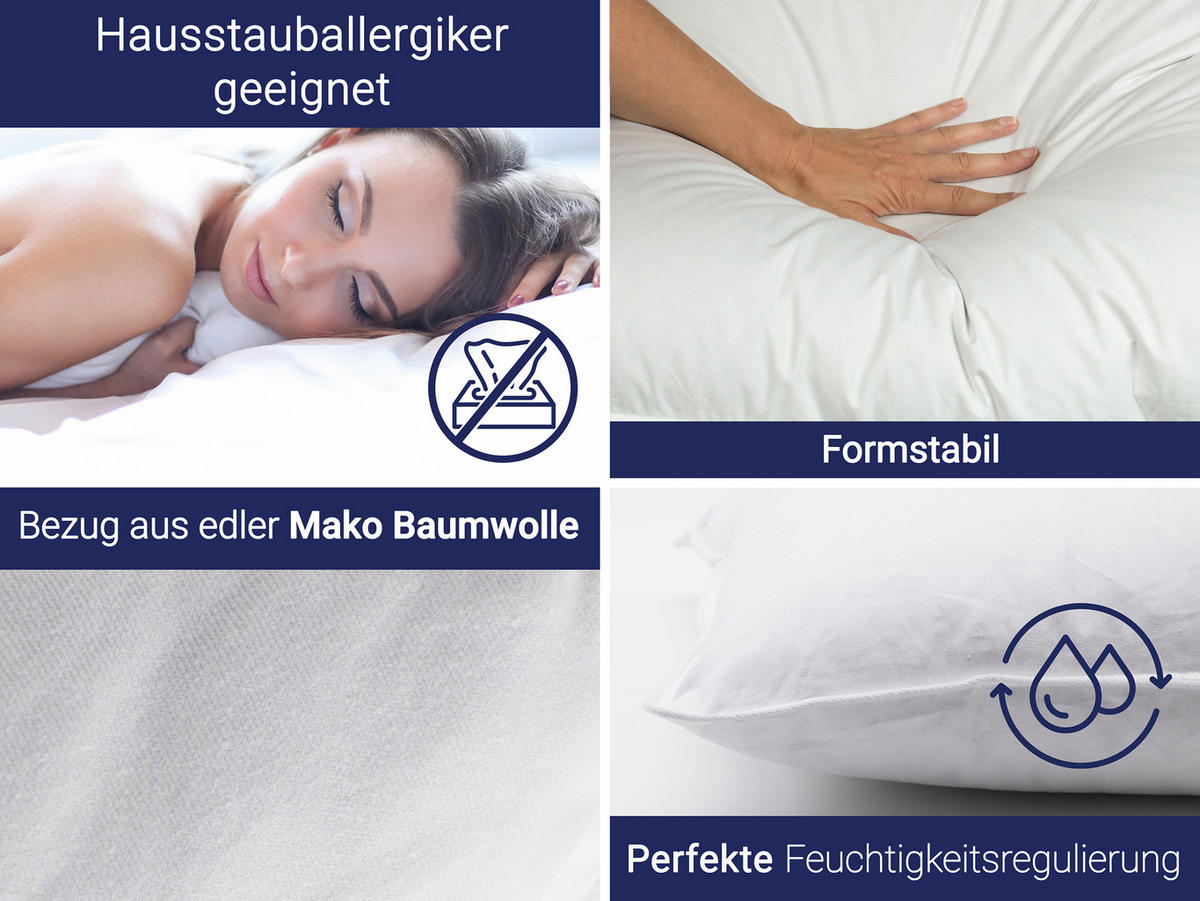 KISSEN, 80x80 cm, 100% Federn, Weiß - Weiß, Textil (80/80cm) - Zollner