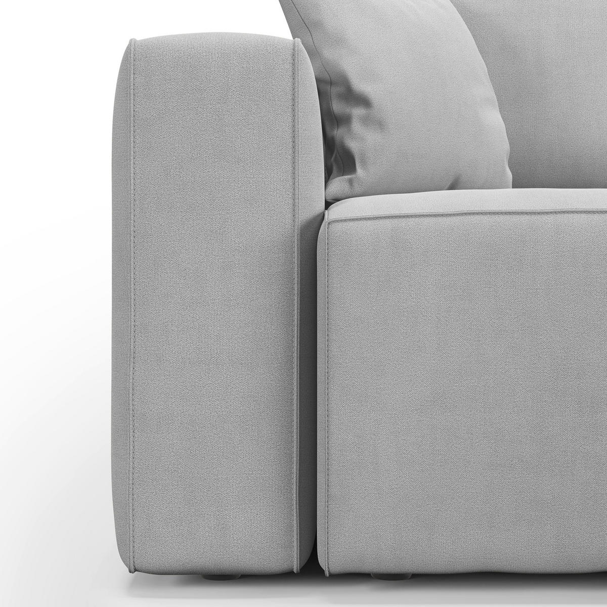 LINEARSOFA Morfeo - Hellgrau, Textil (245/86/99cm) - Divani.store