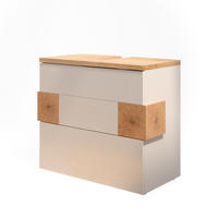 WASCHBECKENUNTERSCHRANK Eden Weiß 70 x 64.5 cm mit 2 Schubladen - Weiß/Eiche Artisan, Holzwerkstoff (70/64.5/37cm) - Vicco