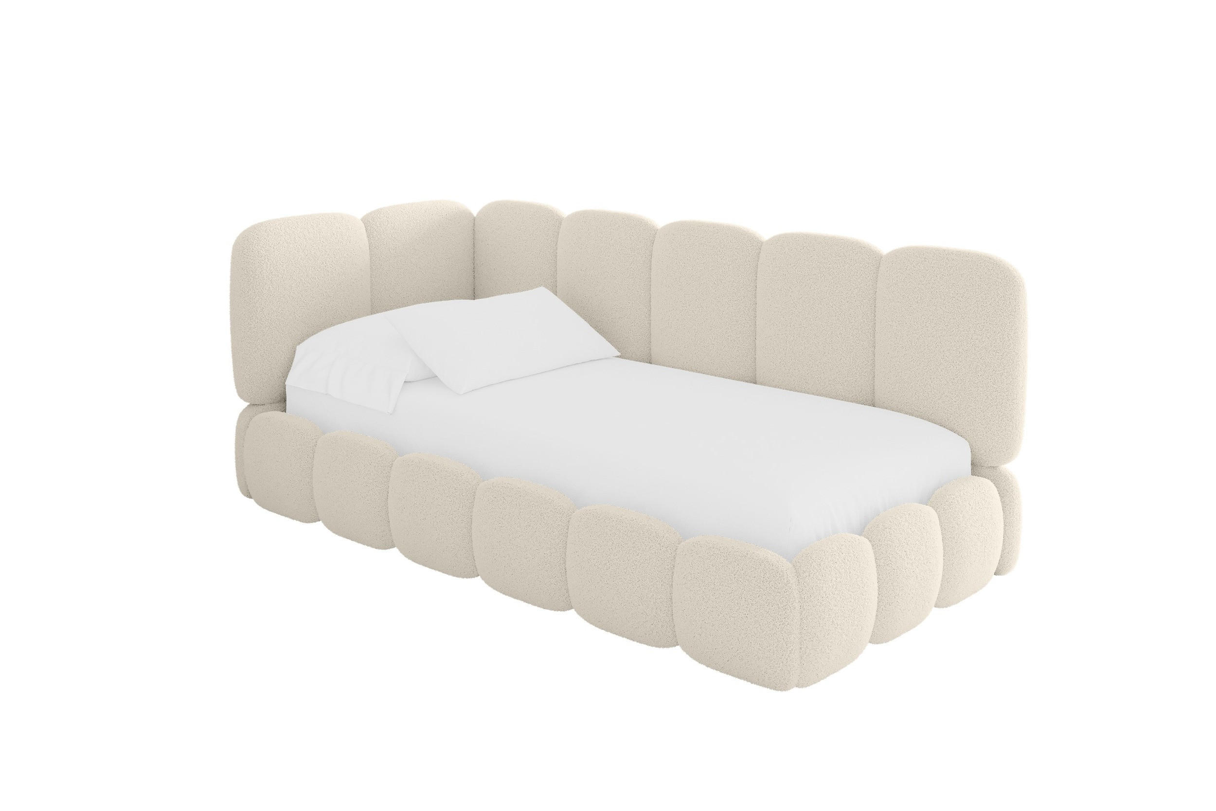 Altdecor Einzellbett Perlmutt 90x200 cm