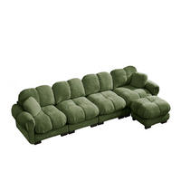 ECKSOFA DE-34384 4-Sitzer mit Steppdesign Grün - Grün, Textil (149/330cm) - ComfortXL