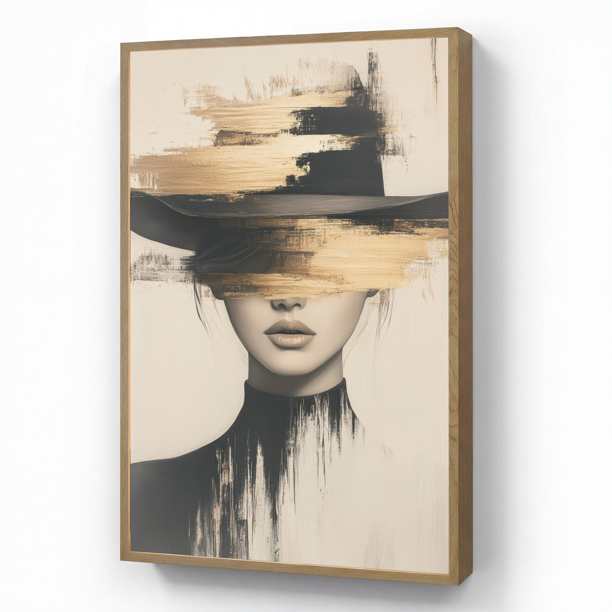OnlyWow NÁSTĚNNÁ LAMPA S AKUMULÁTOREM Žena - klobouk - barva 60x90 cm