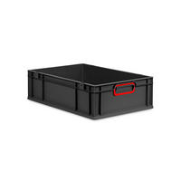 EUROBOX NextGen Color 17x40x60 cm 34 Liter Griffe rot zu, Schwarz - Rot/Schwarz, Kunststoff (40/17/60cm) - PROREGAL