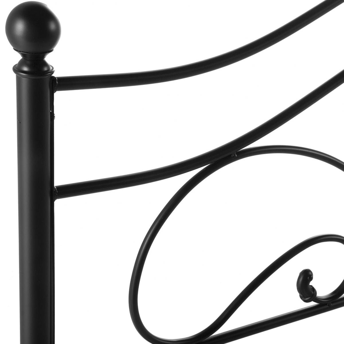 METALLBETT 140/200cm Schwarz Lyra - Schwarz, Metall (140/200cm) - Beliani