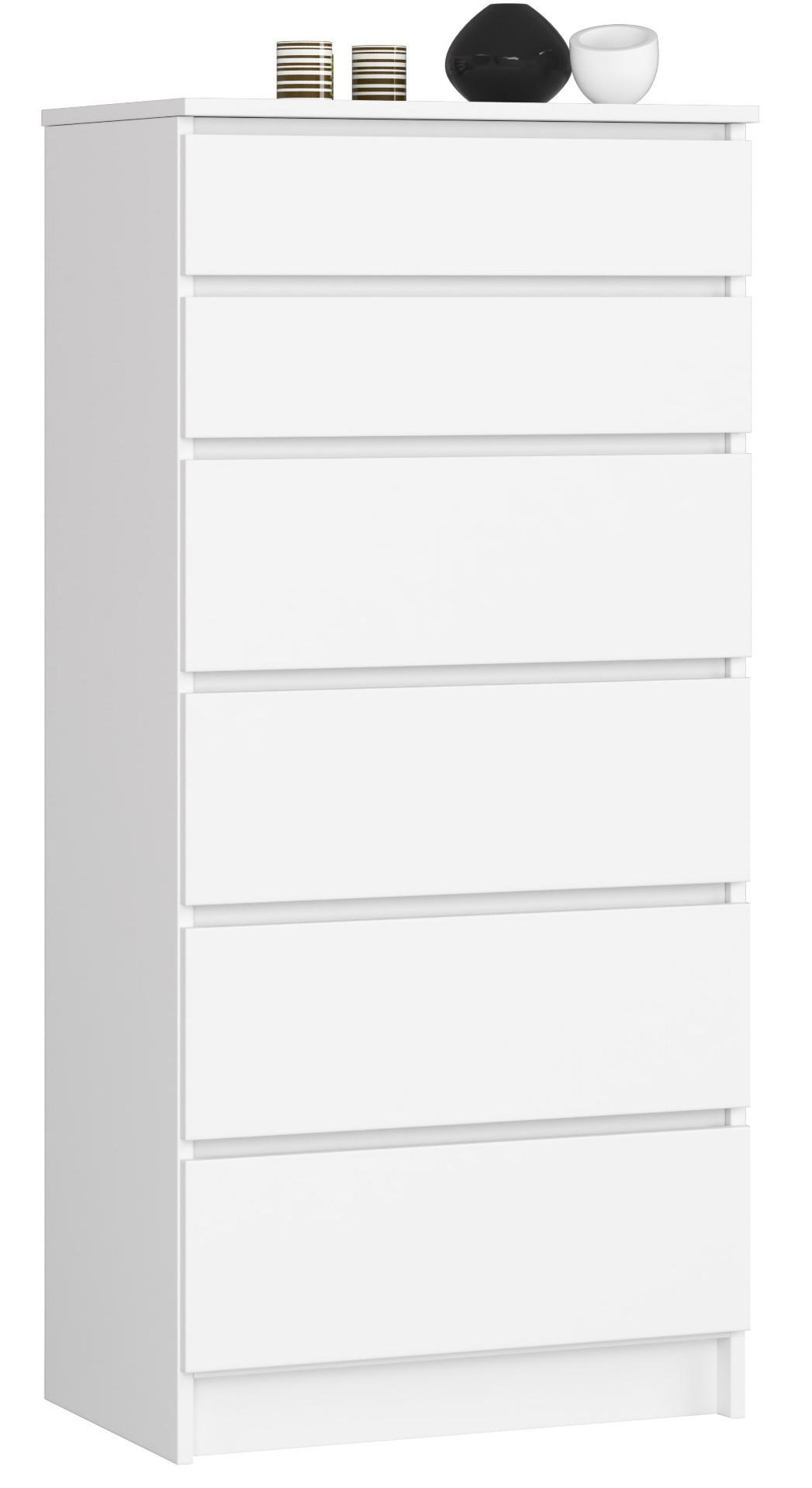KOMMODE Weiß 60x40x130 cm - Weiß, Holzwerkstoff (60/130/40cm) - Akord