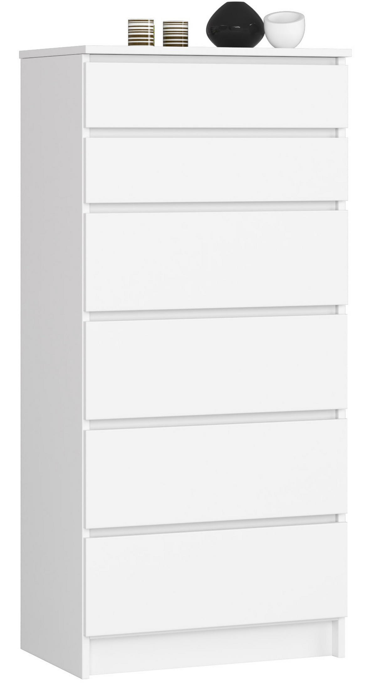 KOMMODE Weiß 60x40x130 cm - Weiß, Holzwerkstoff (60/130/40cm) - Akord